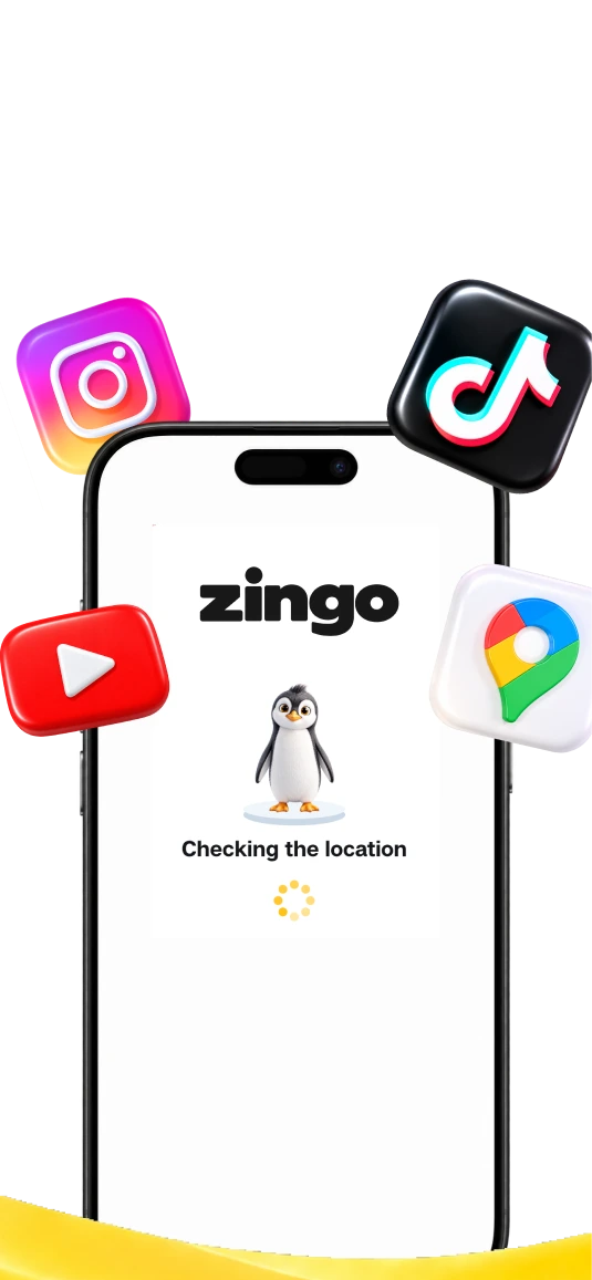 Zingo finding a location shared from Instagram, TikTok, YouTube or Google Maps